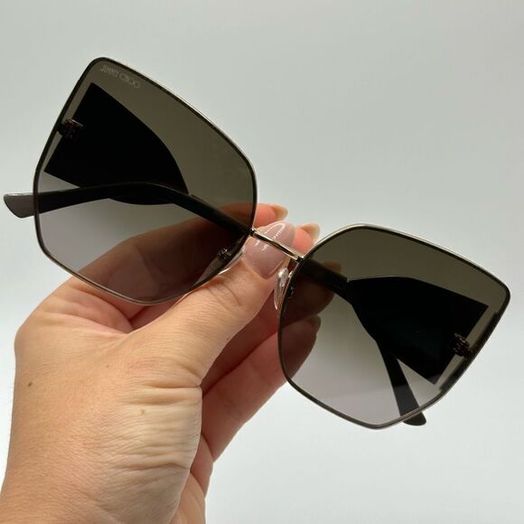 JIMMY CHOO Sunglasses River/S 763 Gold Oversized Women NEW main image 8